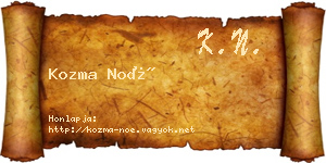 Kozma Noé névjegykártya